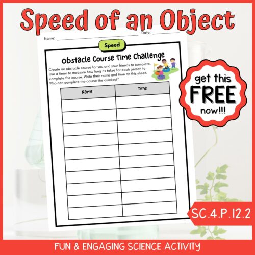 FREE Speed of an Object Physical Science Activity's featured image