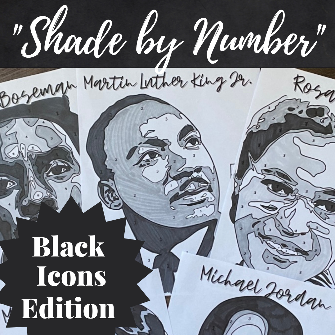 SHADE BY NUMBER Art Activity | Black History Month Edition | MLK and others