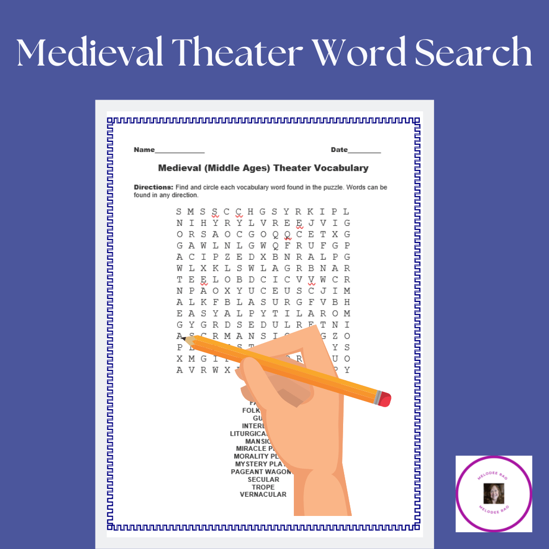 Medieval (Middle Ages) Theater Word Search