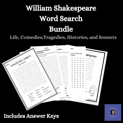 William Shakespeare Word Search Bundle's featured image
