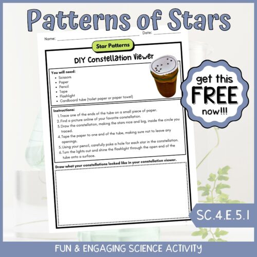FREE DIY Constellation Viewer Patters of Stars Science Activity's featured image
