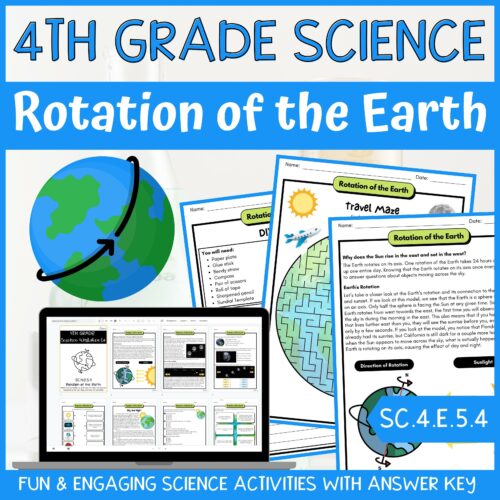Rotation of the Earth Activity & Answer Key 4th Grade Earth & Space Science's featured image