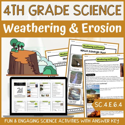 Weathering and Erosion Activity & Answer Key 4th Grade Earth & Space Science's featured image