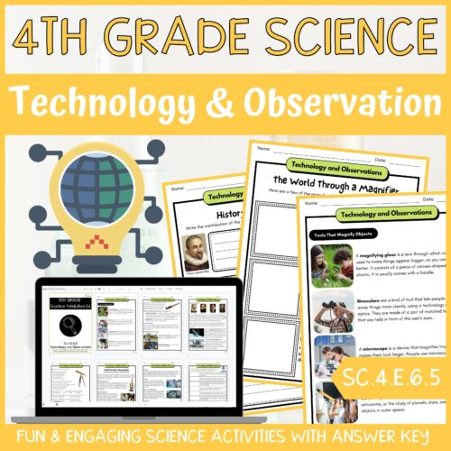 Technology and Observations Activity & Answer Key 4th Grade Earth Science's featured image