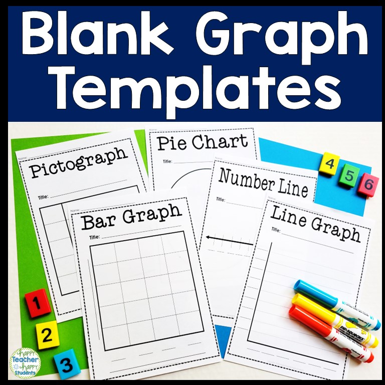 Blank Graph Templates: Bar Graph, Pie Chart, Pictograph, Line Graph and Number Line