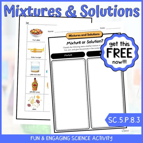 FREE Mixture or Solution? Cut, Sort, and Glue: Physical Science Activity's featured image