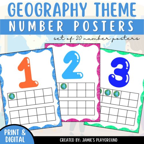 Number Posters 3 - Geography Classroom Decor Number Recognition's featured image