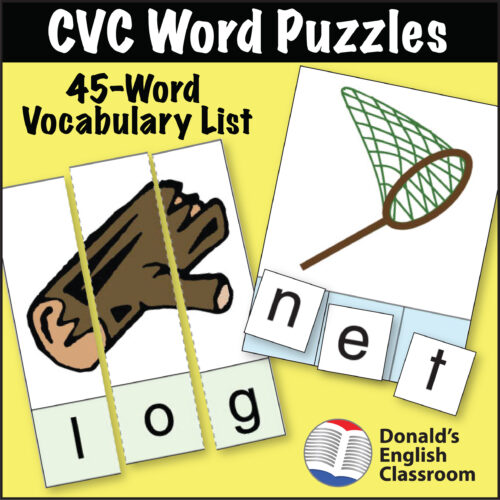 CVC Word Puzzles 45 Word Set ESL ELL Newcomer Activity's featured image