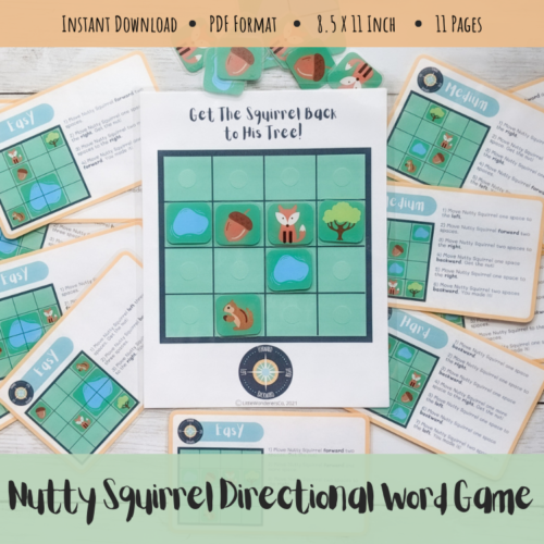 Nutty Squirrel Directional Words Game - Problem Solving, Critical Thinking, Planning Ahead, Speech Therapy, Printable's featured image