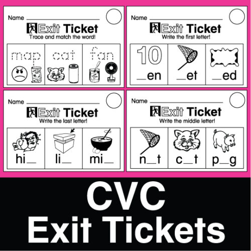 CVC Word Exit Tickets ESL ELL Newcomer Activity's featured image