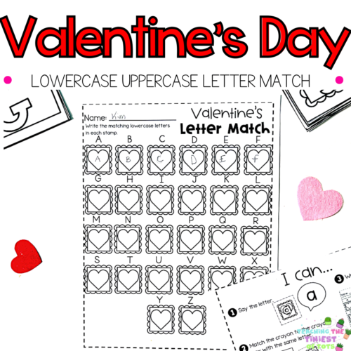 Valentine's Day Letter Match |Kindergarten Literacy Centers Activities's featured image