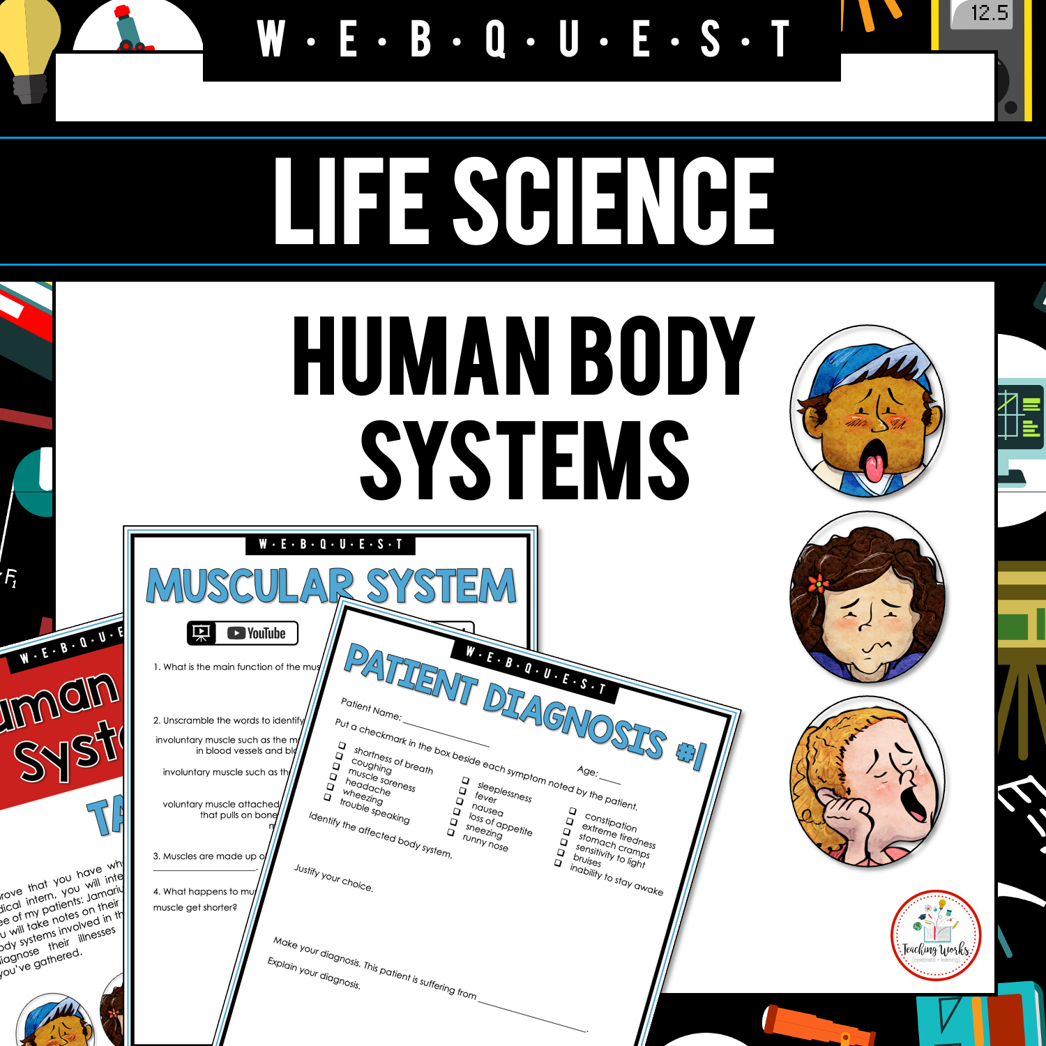 Human Body Systems Webquest Fillable PDF & Printable Project-Based Learning