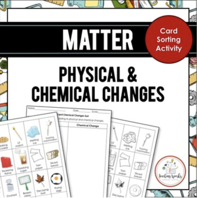 Matter: Physical and Chemical Changes Card Sort Activity