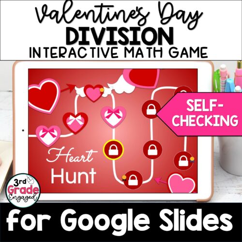 Valentines Day Division Digital Math Game for Google Slides ™'s featured image