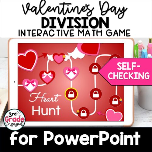 Valentines Day Division Digital Math Game for PowerPoint ™'s featured image