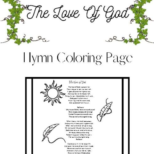 Hymn Coloring Sheet ~ The Love of God's featured image