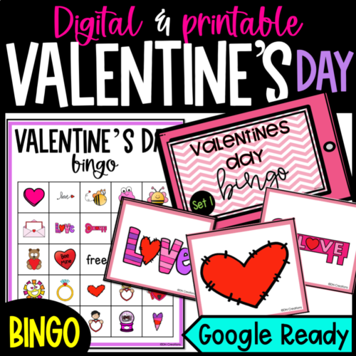 Valentines Day Bingo Game l Valentines Activity l Valentines Bingo l February Games for Kindergarten, 1st, and 2nd grade's featured image