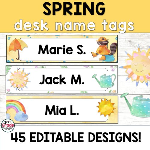 Spring Editable Student Desk Name Plates's featured image