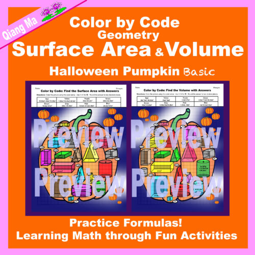 Halloween Color by Code: Surface Area and Volume Basic: Pumpkin's featured image