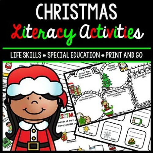 Christmas Literacy - Special Education - Life Skills - Print & Go - Reading's featured image