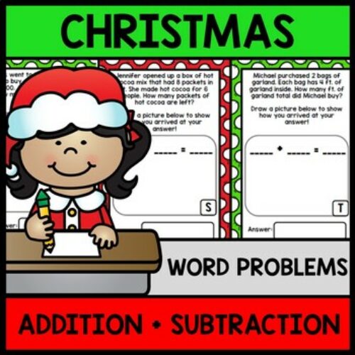Christmas Math Word Problems - Addition - Subtraction - Special Education's featured image