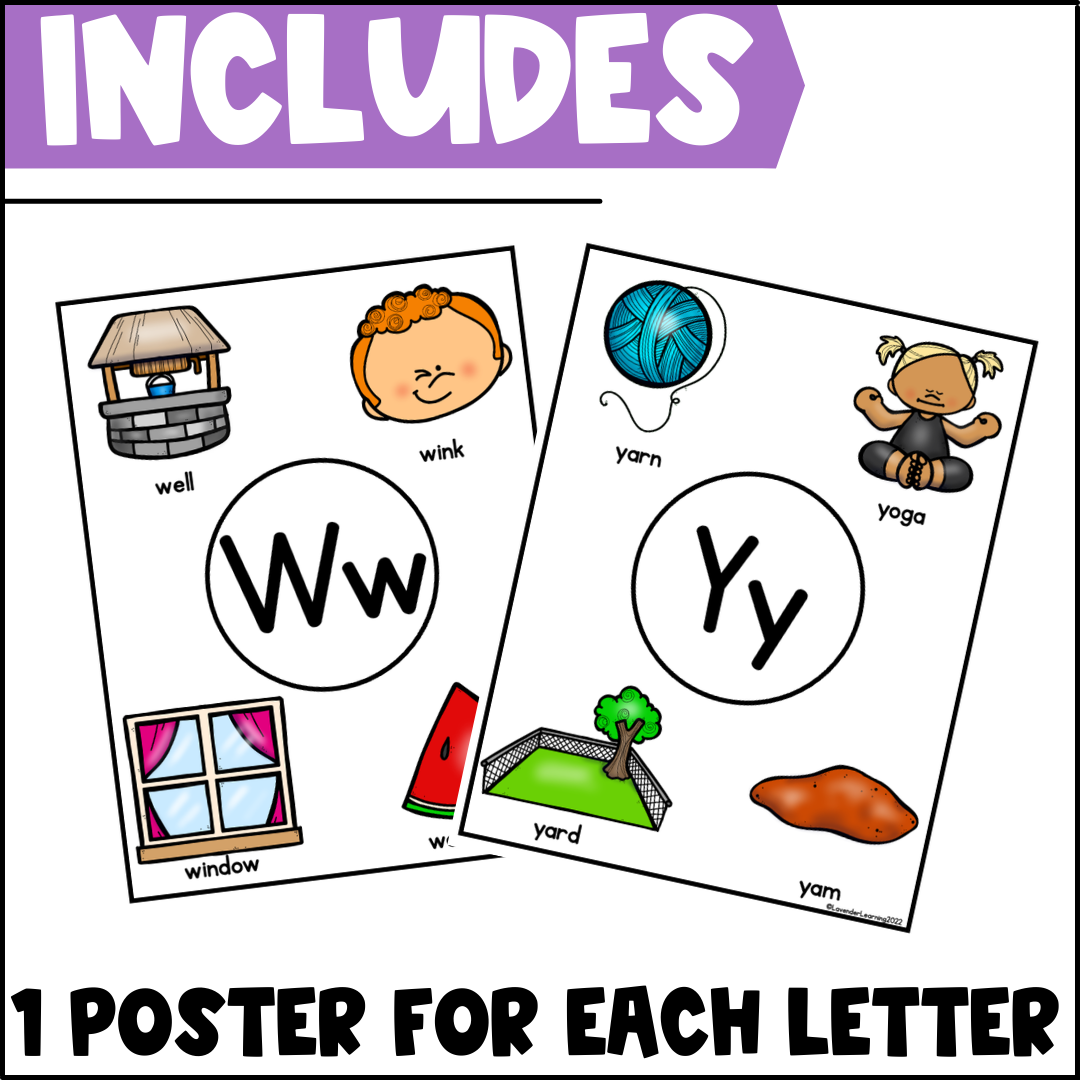 Alphabet Letter Posters for Early Elementary Alphabet Posters