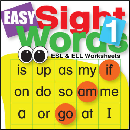 Easy Sight Words 1 Worksheets ESL ELL Newcomer's featured image