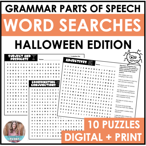 Halloween Grammar Word Search Activity's featured image
