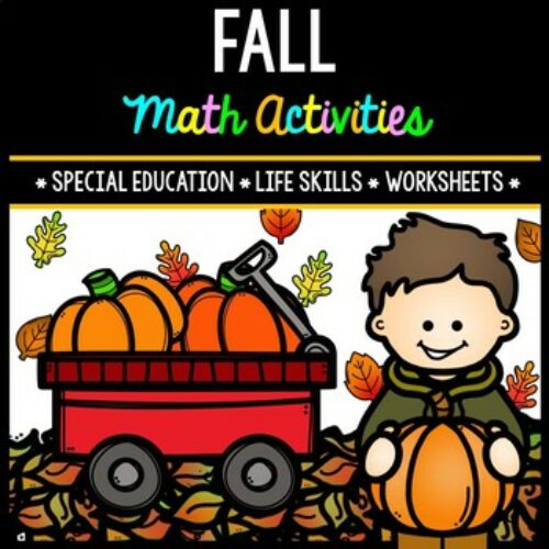 Fall Math - Special Education - Life Skills - Autumn Print and Go Worksheets's featured image