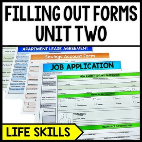 Filling Out Forms - Life Skills - Reading - Writing - Special Education - Unit 2's featured image