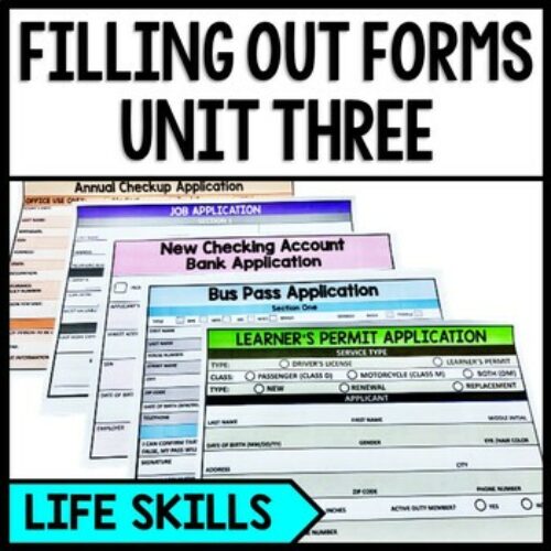 Filling Out Forms - Life Skills - Reading - Writing - Special Education - Unit 3's featured image