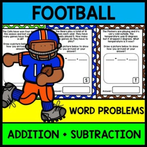 Football Math Word Problems - Addition - Subtraction - Special Education's featured image