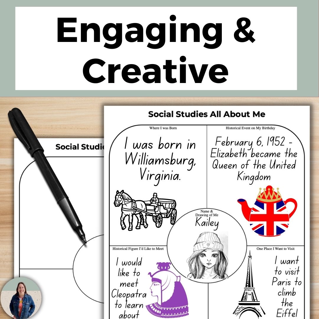 Social Studies All About Me Activity History One Pager Activity Back to ...