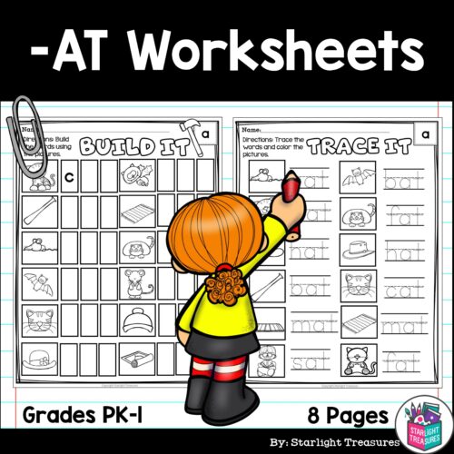 -AT Word Family FREEBIE Worksheets and Activities for Early Readers - Phonics's featured image