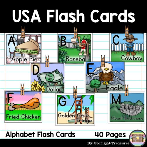 Alphabet Flash Cards for Early Readers - United States of America, USA - FREEBIE's featured image