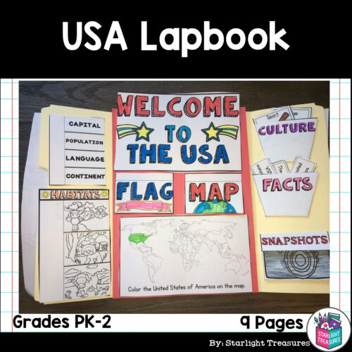 USA United States of America Lapbook for Early Learners - Country Study FREEBIE's featured image