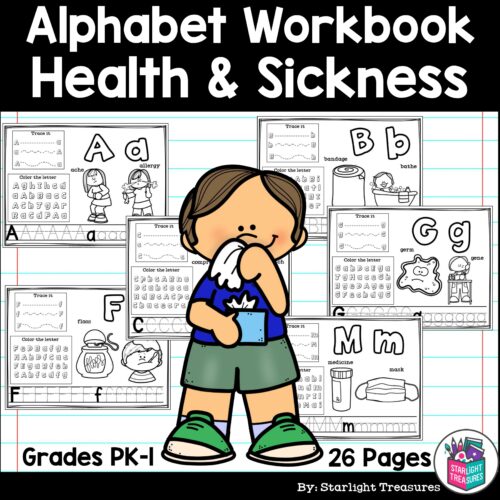 Alphabet Workbook: Worksheets A-Z Health & Sickness FREEBIE's featured image