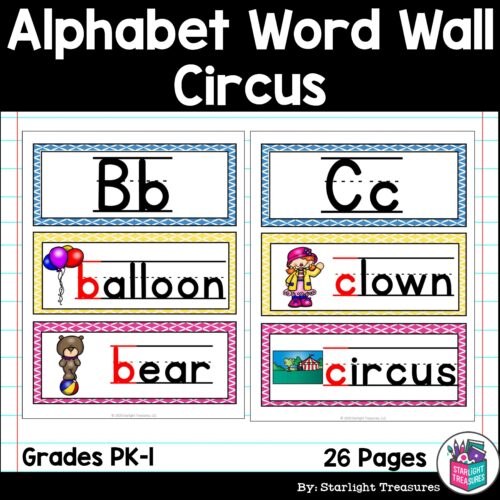 Alphabet Word Wall - Circus - A-Z Word Wall - FREEBIE's featured image