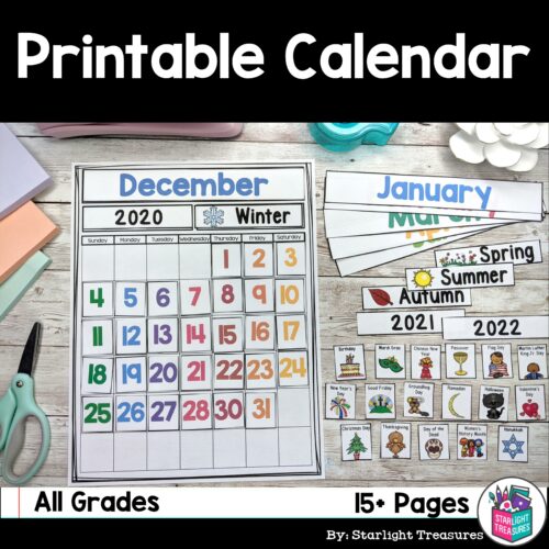 Printable Calendar for Your Classroom, Homeschool, Classes - Calendar FREEBIE's featured image