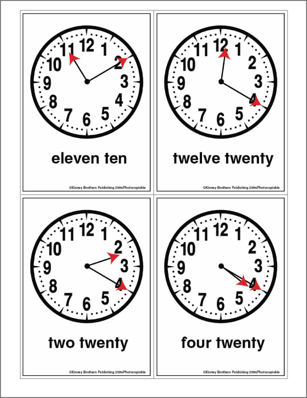 Clock Flash Cards ESL ELL Newcomer - Classful