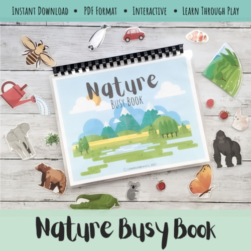 Nature Busy Book Printable - Preschool Quiet Activity, Travel Book, Learning Book, Life Cycles, Wildlife, Animals's featured image