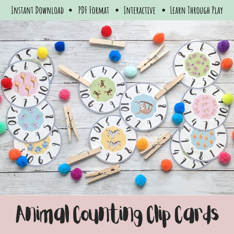 Travel Themed Counting Clip Cards - Preschool, Homeschool, Number Recognition, Learning Activity, Math, Landmarks, Count