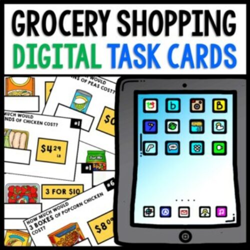 Grocery Shopping - Life Skills - Special Education - Task Cards - Math - GOOGLE's featured image