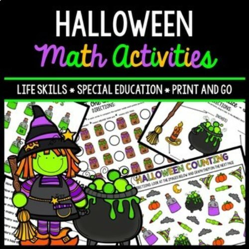 Halloween Math - Special Education - Life Skills - Worksheets's featured image