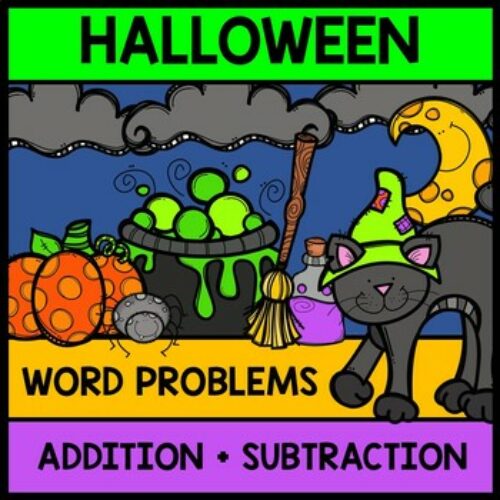 Halloween Math Word Problems - Addition - Subtraction - Special Education's featured image