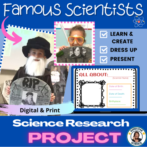 Famous Scientist Research, Dress Up & Present Project Elementary STEM Activity's featured image