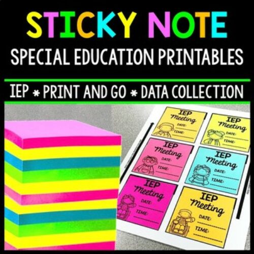 IEP Data - Special Education - Sticky Note Printables - Data Sheets's featured image