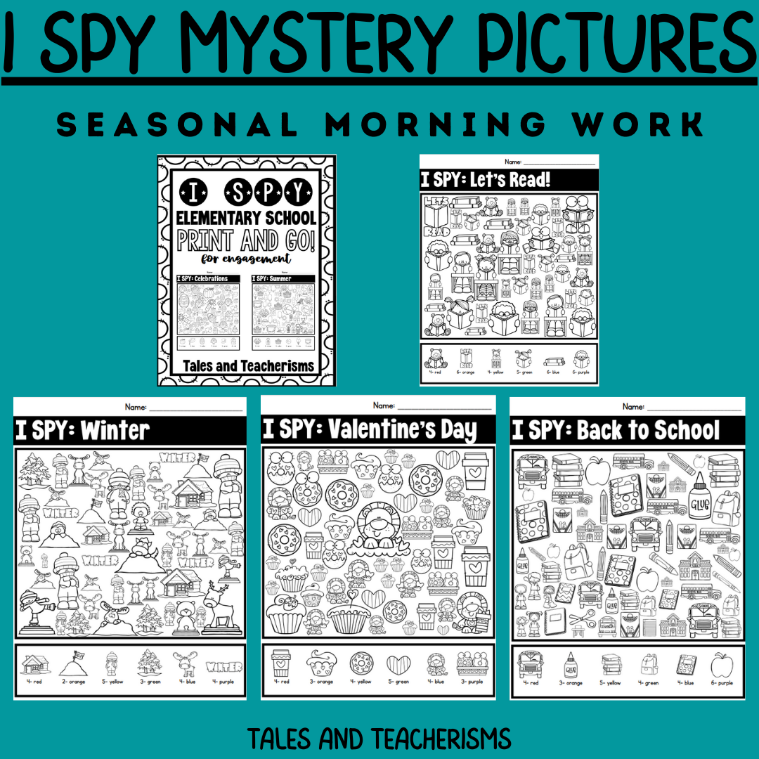 I Spy Mystery Pictures - Morning Work, Holidays, Early Finishers