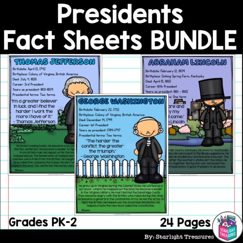 US Presidents Fact Sheets for Early Readers's featured image