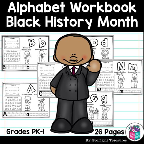 Alphabet Workbook: Worksheets A-Z Black History Month's featured image
